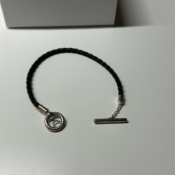 Pandora Moments Braided Leather T-bar Bracelet - Picture 3 of 5